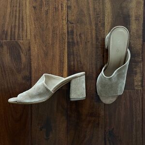 Aldo Tan Suede Block Heel Mules